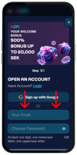 Registrera Coin Strike